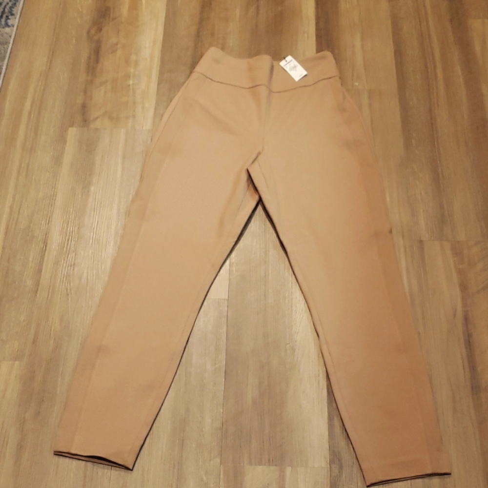 NWT Express XS Curvy High Waisted Columnist Tan Ankle Pant
